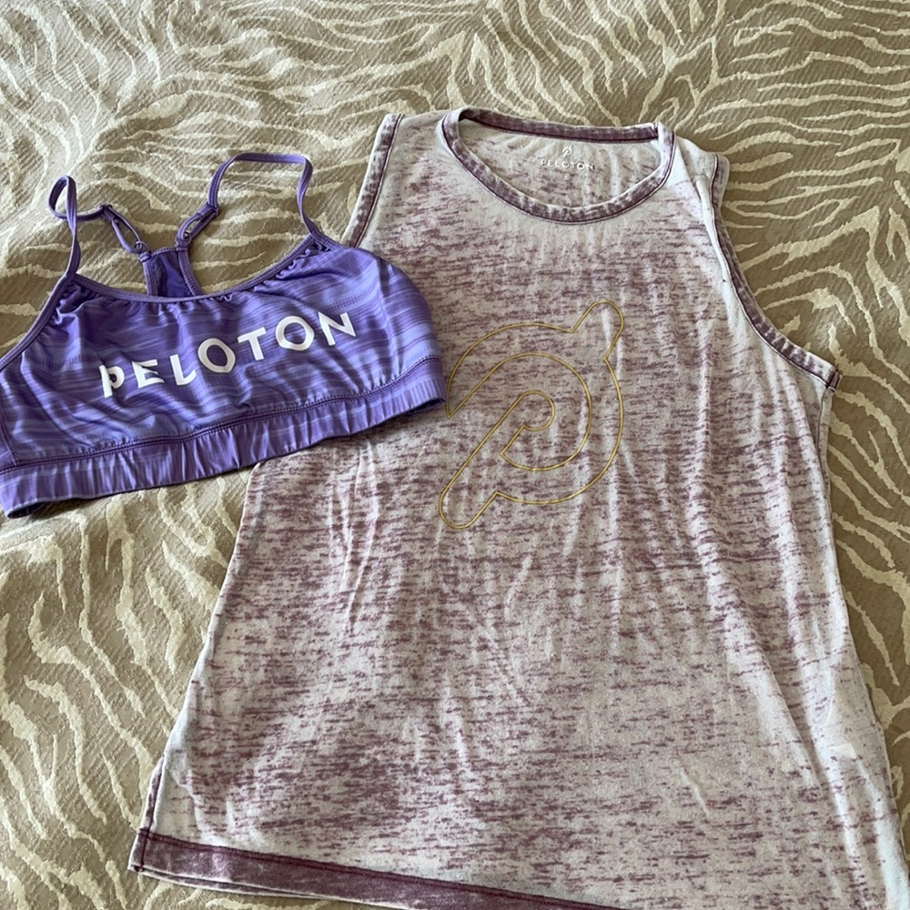 Peloton tank and sports bra